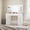 White-3C, variant on Taoset White Vanity Desk with Mirror, Makeup Vanity Table with LED Lights and Power Outlet, 3 Drawer, 4 Shelves, 1 Cabinet