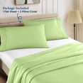 thumbnail image 5 of 500 Thread Count 100% Egyptian Cotton 3-Piece Flat Sheet (1 Flat + 2 Pillow Covers) Size Full XL Color Sage Solid, 5 of 5