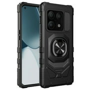 Kaleidio Case For OnePlus 10 Pro [Robotic Hybrid] Rugged Shockproof [Ring Stand] Magnetic Armor Impact Cover [Black/Black]