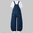 thumbnail image 4 of Miluxas Boys Denim Bib Overalls with Adjustable Straps and Convenient Tool Pockets Blue 9-10Years, 4 of 9