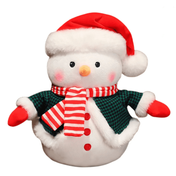 putnchl Christmas Snowman Plush Toy Soft Stuffed Doll Decorative Holiday Home Decor Festive Gift