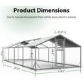 thumbnail image 5 of Sylviera Metal Walk-in Chicken Coop, 10x26x6.4FT Outdoor Poultry Enclosure, Reinforced Frame and Waterproof Cover for 45-60 Chickens, 5 of 9
