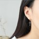 thumbnail image 3 of Pendientes de plata de ley s925 con personalidad de temperamento, pendientes de cruz con anillo, 3 of 4