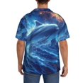 thumbnail image 3 of Fuzoiu Beautiful Ocean Dolphin Print Men's Casual Short,Men's Short Sleeve Shirt,Mens Casual Button Down Shirts,Cuban Collar Summer Shirt for Beach, Vacation, and Outdoor Activities-XX-Large, 3 of 5