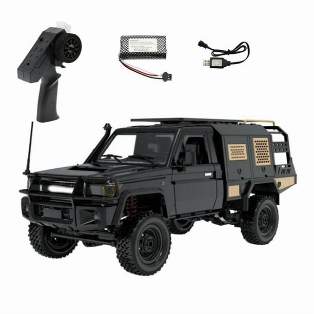 Camioneta Corta A Escala de 2,4 G, 4WD, Coche de Escalada RC, Coche de Juguete con Control Remoto para MN MODELO MN82S 1:12 Negro
