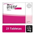 thumbnail image 1 of Diane Ciproterona 2.00mg, Etinilestradiol 0.035mg 21 tabletas, 1 of 4
