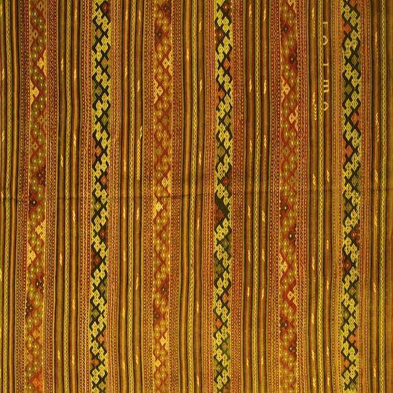 Ahgly Company Indoor Square Oriental Yellow Traditional Area Rugs, 4' Square