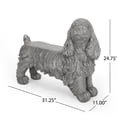 thumbnail image 6 of JERFIT Cocker Spaniel Garden Bench Statue, Cast Stone Dog Bench for Patio, Weather-Resistant Outdoor Decorative Seating, Gray, 6 of 10