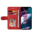 thumbnail image 5 of Étui Compatible Motorola Edge X30, Étui Portefeuille en Cuir avec Support, Vue, Fermoir Magnétique, Étui Folio à Rabat pour Téléphone - Rouge, 5 of 5