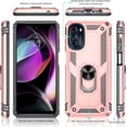 thumbnail image 2 of Compatible for Moto G 5G 2022 Case with HD Screen Protector,  [Military-Grade] 360° Magnetic Ring Holder Kickstand Shockproof Protective Phone Case for Moto G 5G 2022, Rose Gold, 2 of 14