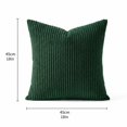 thumbnail image 2 of Dark Green Throw Pillow Cover with Fine Stripe Corduroy, 18 by 18 Inches, for Living Room Sofa, Decorative Cushion Case, 2 of 3