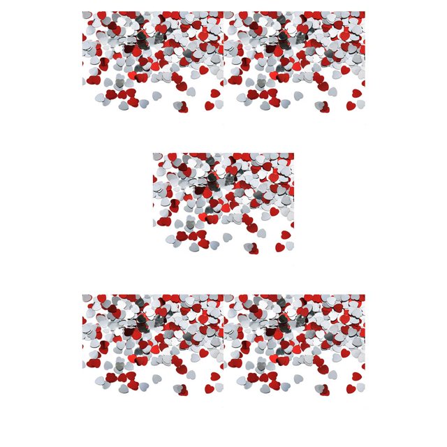 Longjian Mini Grattoirs en Forme de Cœur Rétention de Couleur Confettis Bon Lustre Assortiment Résistant pour la Saint-Valentin Rouge Argent 15mm 5Ensemble
