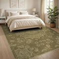 thumbnail image 3 of ODIKA 8'x10' Washable Area Rug Boho Faded Central Emblem Weathered Interlocking Motif Design for Dining Room, Large Office, Lounge, Non-Slip Chair-Friendly Mat, 3 of 7