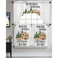 thumbnail image 3 of Cartoon Summer Kitchen Curtains Swag Valance and Tier Curtains Set 24 Inch Length, Funny Forest Trees House Star Moon Rod Pocket Drape Panels Pair Swag Curtains for Bathroom/Cafe/Window, 3 of 6