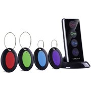 Key Finder with Extra 4 Long Chains & Up to 131ft Working Range in Open Space, Simjar Wireless Remote Control RF Key Finder Locator for Keys Wallet Phone Glasses Luggage Pet Tracker Black