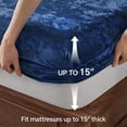 thumbnail image 5 of Velvet Fitted Sheet and Pillowcases Set, Luxury Soft Fuzzy Bottom Sheet with Reinforced Elastic Corner Straps, Deep Pocket up to 15 Inch, 1 Fitted Sheet and 2 Pillowcases (King, Navy Blue), 5 of 17