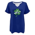 thumbnail image 4 of Puntoco Rebajas de blusas cortas para mujer Blusa informal de moda con cuello en V y mangas cortas con estampado del Día de San Pablo para mujer, 4 of 4