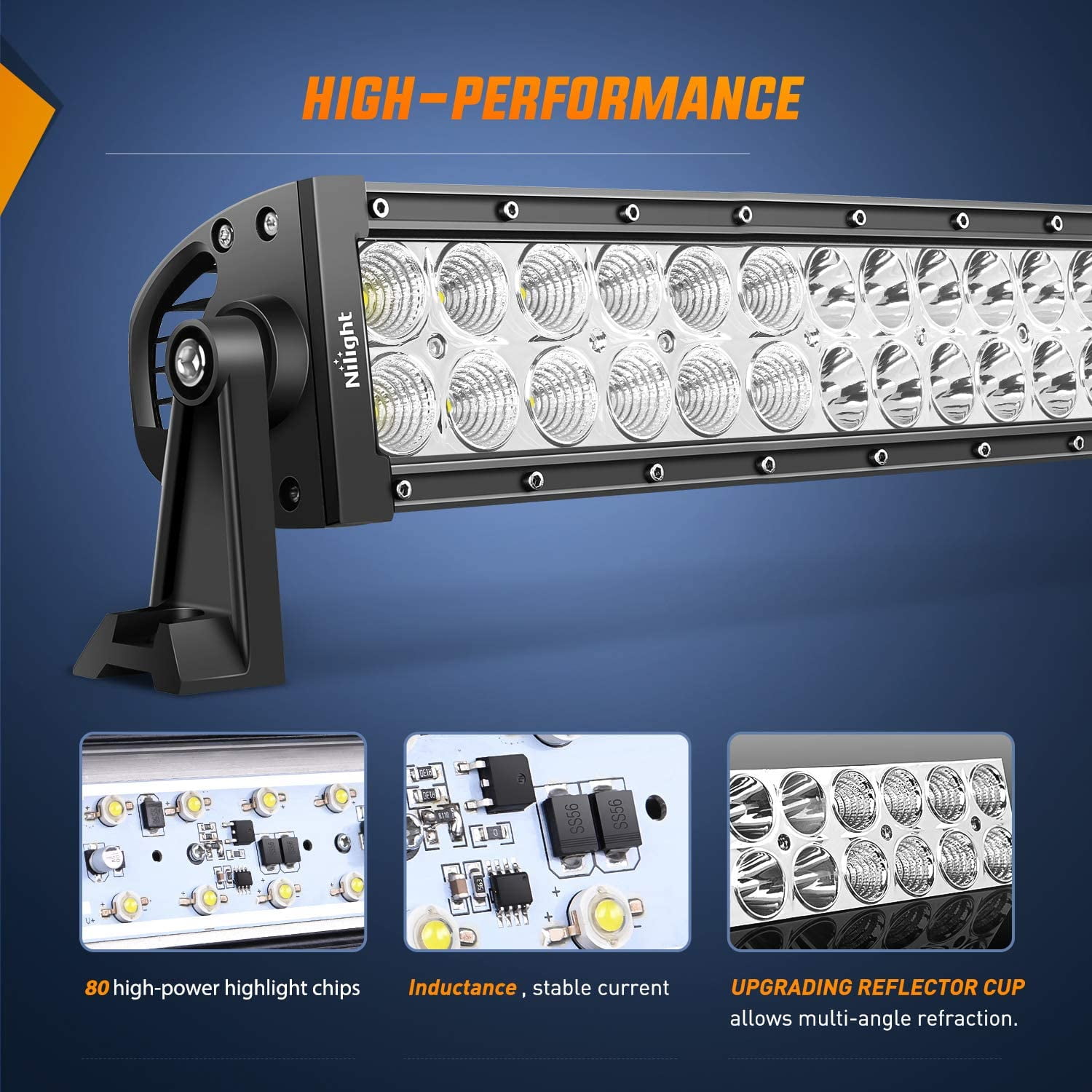Nilight LED Light Bar 42Inch 240W Spot Flood Combo Driving Lamp Roof Bumper Off Road Lights LED Work Light Pods for Trucks Pickup SUV ATV UTV Boat 4x4 Van Camper