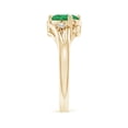 thumbnail image 4 of ANGARA Natural 1.1 ct Emerald and Diamond Split Shank Ring in 14K Yellow Gold for Women (Size-8x6mm) | May Birthstone, Birthday, Anniversary, Jewelry Gift for Women | Natural Emerald Ring, 4 of 10