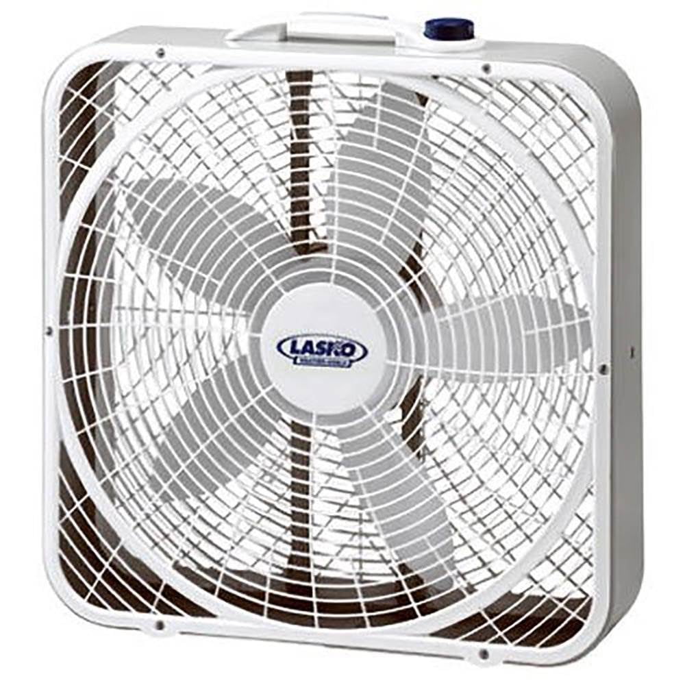Lasko 3 Speed Weather Shield Performance 20" Box Fan w/ Handle, White