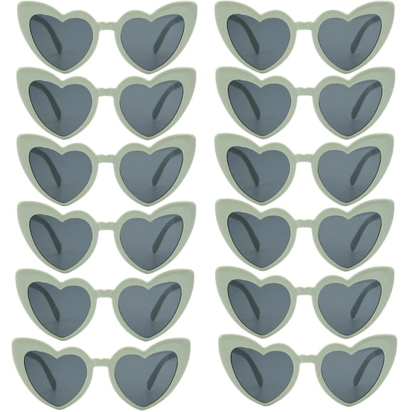 12 Pares de Lentes de Sol en Forma de Corazón para Despedida de Soltera Loanzeg