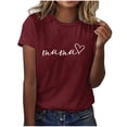 thumbnail image 2 of Mother's Day T Shirts Womens Clothes Fun Love Mama Print Soft Modal Short Sleeve Tee Summer Holiday Tops Gifts for Mom (L, Wine 06), 2 of 4