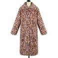 thumbnail image 5 of QATAINLAV My Orders Placed By Me Women Faux Fur Coat Winter Leopard Long Coats Loose Fit Oversized Long Sleeve Open Front Warm Fur Coat with Pockets Pink S, 5 of 7