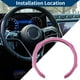thumbnail image 3 of Cubierta de volante de cuero artificial PU Unique Bargains, protector de volante de coche ABS de 14.96" con textura de fibra de carbono rosa, 1 pieza, 3 of 6
