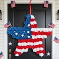 thumbnail image 1 of Patriotic 4th of July Wreath for Front Door – Red White and Blue Independence Day and Memorial Day Decor, Star Themed Farmhouse Style Outdoor Holiday Decoration, 1 of 6