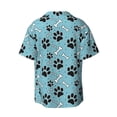 thumbnail image 4 of Goofa Cute Dog Footprints Printed Men's Casual Short-sleeved Shirt,Lightweight Breathable Button-down,Summer Casual men's top,Versatile Fashion shirt-3X-Large, 4 of 7