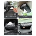 thumbnail image 3 of Soporte para pañuelos de coche, soporte para caja de pañuelos de cuero de microfibra suave para visera de coche, consola central, reposacabezas del asiento en cualquier lugar, 3 of 5