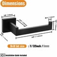 thumbnail image 3 of Black Stainless Steel Toilet Paper Holder, Square Design for Bathroom Kitchen, Compatible with All Brands, 3 of 5