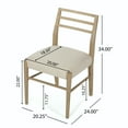 thumbnail image 3 of Noble House Fernleaf Fabric Upholstered Wood Dining Chairs, Set of 2, Light Ash and Light Beige Tweed, 3 of 9