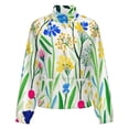 thumbnail image 5 of Jackets for Women Winter Coat Jackets Flannel Stand Collar Jacket(Vibrant Floral Summer Garden Art,Size:S-4XL), 5 of 7