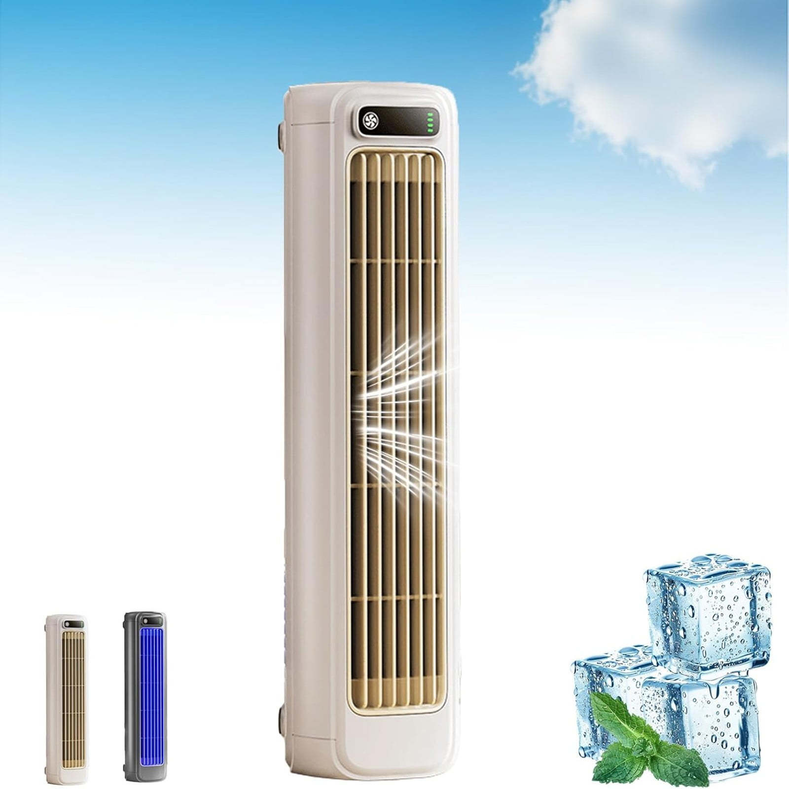 LED Touch Screen Portable Air Cooler 2026 Cooling Ace Mini Cooling Fan USB Rechargeable for Home Kitchen