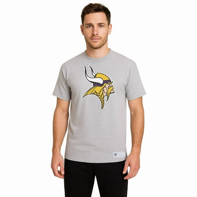 NFL Playera Aficionado Básica Minnesota Vikings Gris para Hombre, Talla Grande