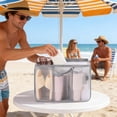 thumbnail image 7 of LEFXSMR Mesh Beach Bag for Women & Men, Large Capacity Clear Bag with Multi Pockets, Portable Beach Tote Bag for Toiletries & Swim Pool, Gray, 7 of 7