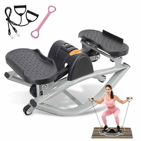 Low-Impact Lateral Steppers for Knees and Joints, Rock Stepper, Lateral Rocking Fitness Stepper Home Workout Machine, Portable Compact Side-to-Side Steppers for Legs, Glutes, Abs