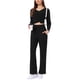 thumbnail image 2 of INSPIRAR CHIC Conjunto de Pijamas de Mujer de Punto Acanalado con Cuello en V y Manga Larga con Pantalones Ropa de Dormir Casual Tallas XS Negro, 2 of 6
