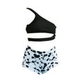 thumbnail image 2 of Honeeladyy Toddler Girls Two-piece Swimsuit Speckle Pattern Print One Shoulder Beach Bikini kids swimsuits girls swimsuits 4-16 clearance, 2 of 9