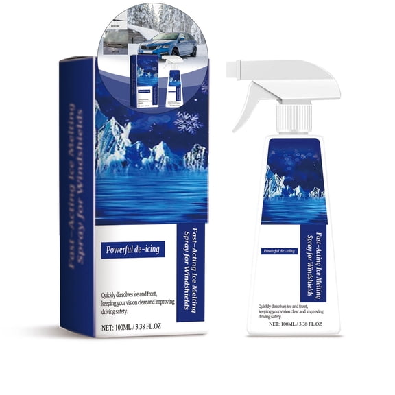WNFJR Fast-Acting Ice Melting Spray for Windshields, Deicer Spray for Car Windshield, Windshield Defroster, Snow Spray for Windows, De Icer for Car Windshield, Fast Snow Removal