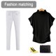 thumbnail image 4 of Top elegante de manga corta con cuello simulado para mujer Adepaton BST3007481-4, 4 of 6