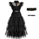 thumbnail image 1 of Película Wednesday Cosplay vestidos Wednesday Addams Cosplay disfraz gótico viento adultos niños vestido Halloween fiesta disfracesL Gao Jinjia LED, 1 of 2