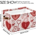 thumbnail image 3 of GZHJMY Romantic Valentines Day Storage Bins Foldable Canvas Fabric Storage Basket with Handles for Organizing, Large Storage Baskets for Shelves Closet Collapsible Organizer, 3 of 7