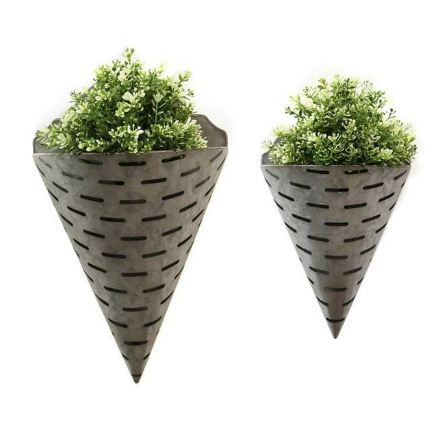 Stratton Home Decor Set of 2 Olive Bucket Wall Planters