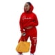 thumbnail image 3 of UKAP Ropa de descanso para mujer, sudaderas con capucha, sudaderas y pantalones de chándal, conjunto de 2 piezas con estampado de letras, mono deportivo para salón, 3 of 6