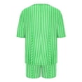thumbnail image 5 of Abomasnow Lounge Sets for Women Casual Short Sleeve Crew Neck T-Shirts and Elastic Waist Shorts 2 Piece Stripe Print Pajama Outfits, 5 of 6