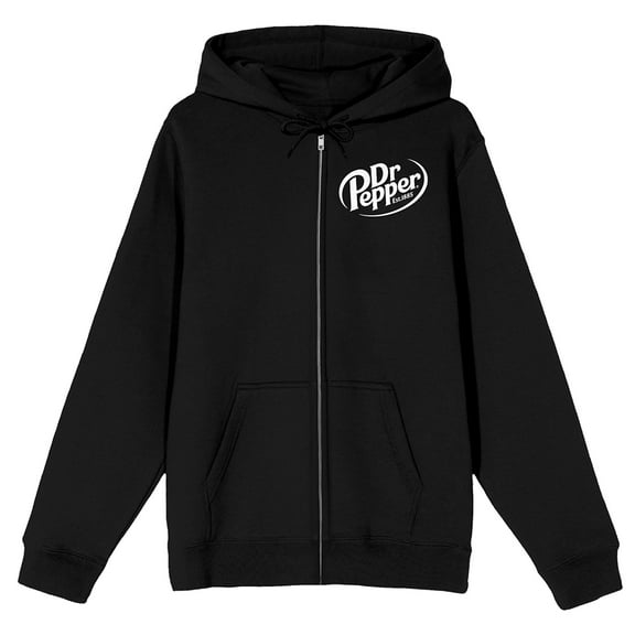 Dr Pepper Always One Of A Kind Men's Black Double-Sided Zip-Up Hoodie-Medium