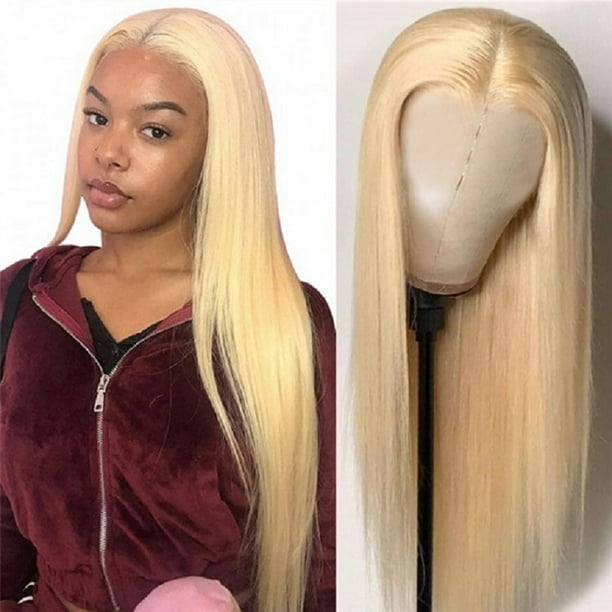 Lace Front Wigs Human Hair Wig Long Blonde Fashion Wig Women s Straight Synthetic Hair Wigs 70CM Wave wig Walmart