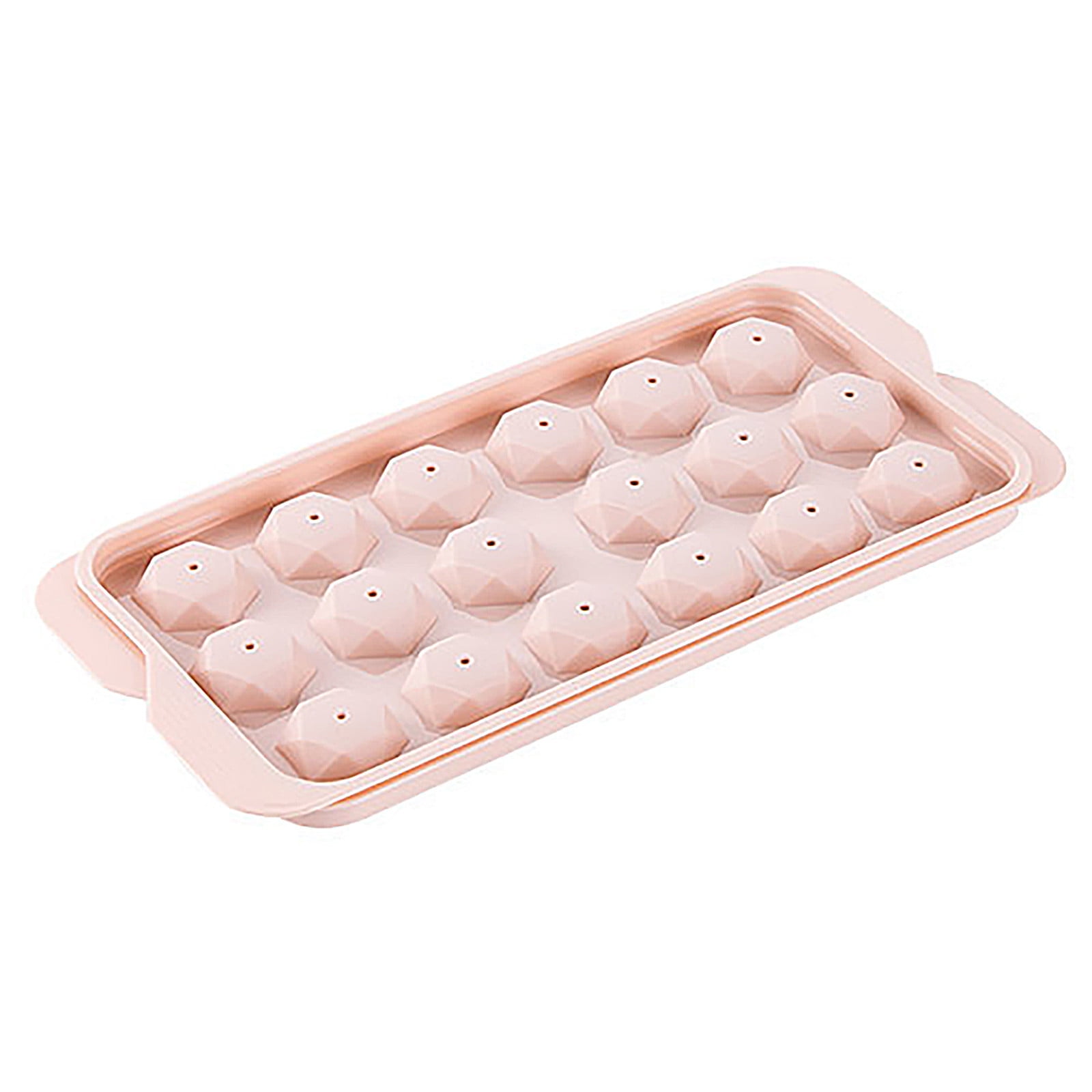 YiFudd Jelly Mold Plastic Ice Block Mould With Cover Round Ball Ice Lattice Ice  Cube Tray with Lid and Bin, Relieve Heat 